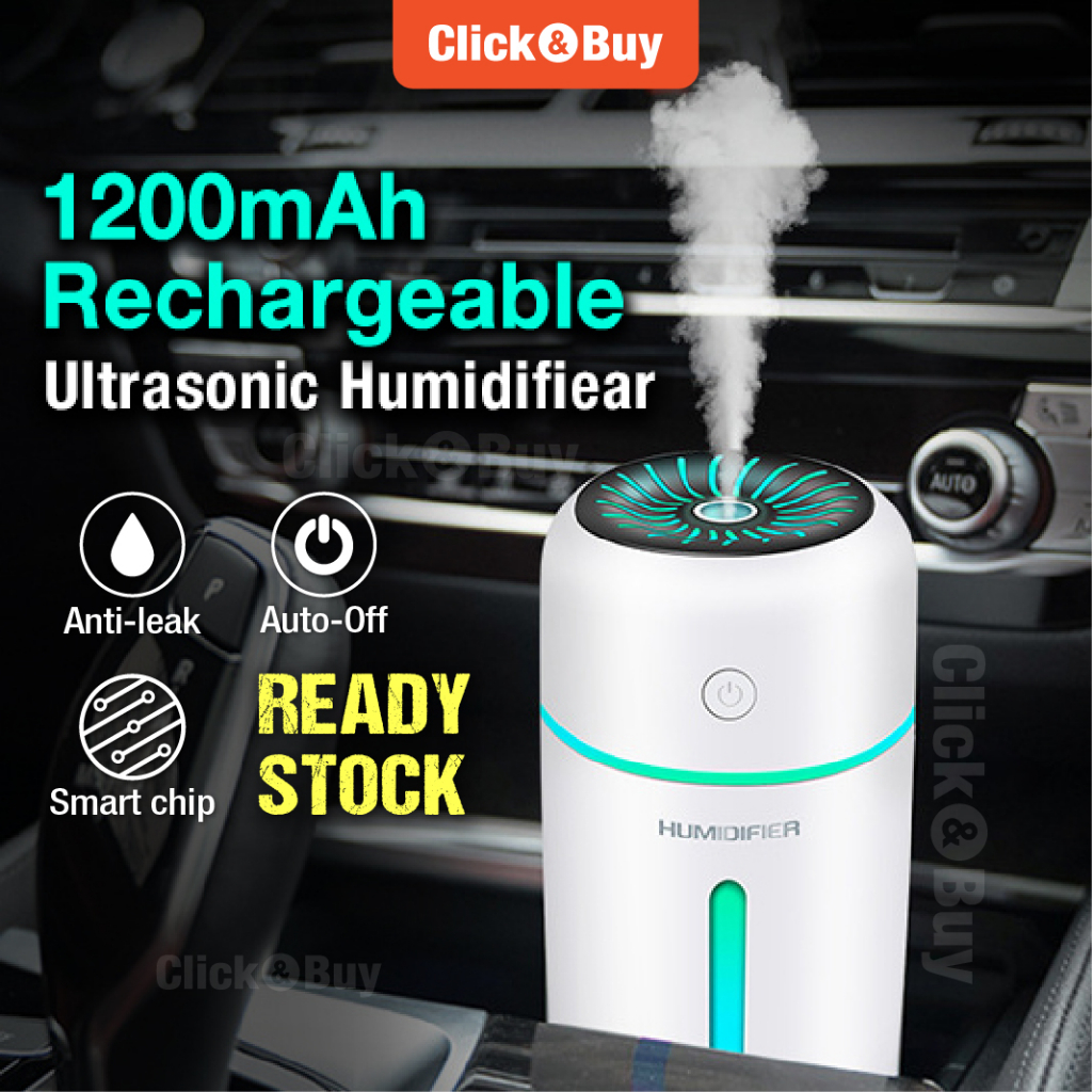 Portable Rechargeable USB Ultrasonic Humidifier Wireless Aroma Air Diffuser for Car Home & Office