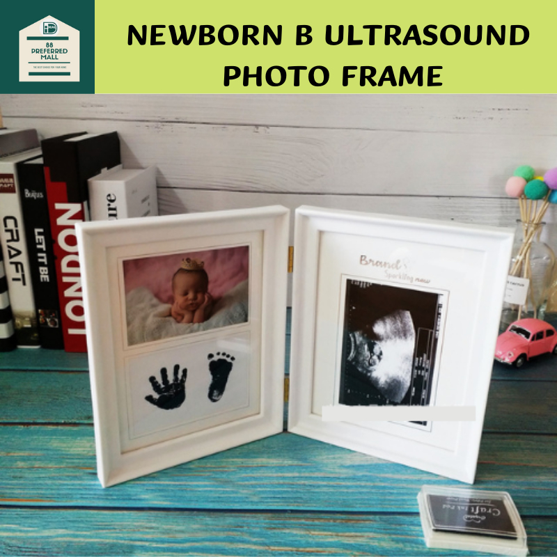 Newborn B Ultrasound To Commemorate The Growth Record Of Hand And Foot Prints Photo Frame