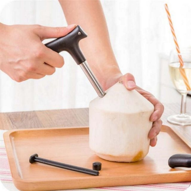 Coconut Opener Stainless Steel Gadgets Punch Tap Drill Fruit Tools Kitchen Tools 开椰子器 Water Punch Tap Drill Straw Open