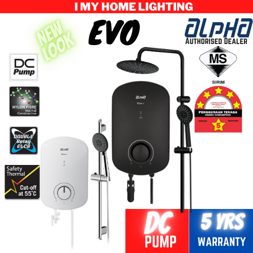 ALPHA Evo I E Instant Water Heater with DC Pump Non No pump pemanas air elektrik bilik mandi pump 热水器 花洒