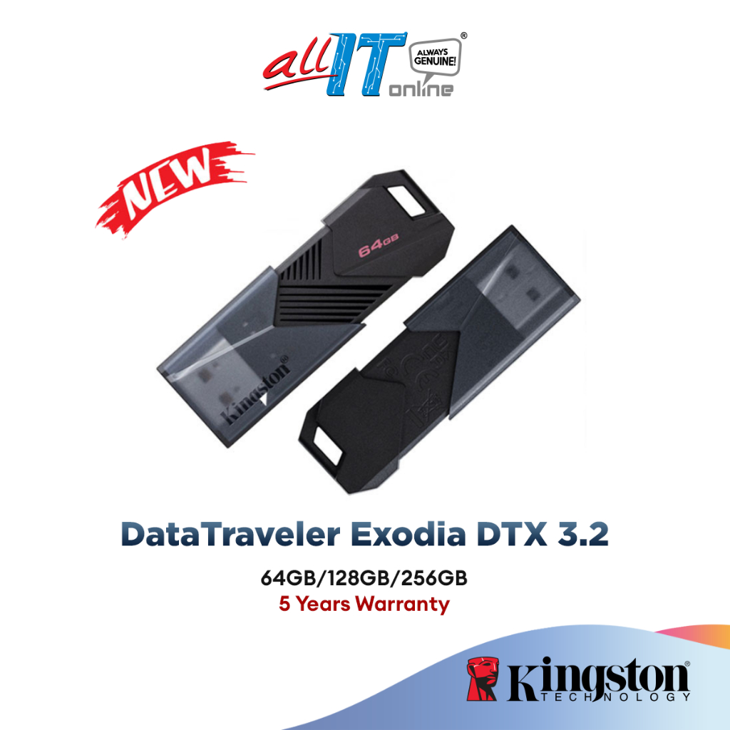 Kingston DataTraveler Exodia Onyx USB 3.2 Gen 1 Flash Drive Thumbdrive Pendrive