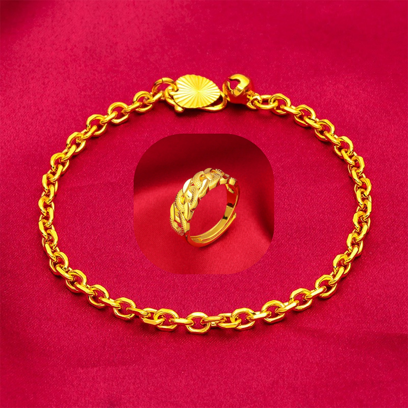 Bracelet Gold Plated 916 Gelang Tangan & Cincin Emas Sadur Emas Korea