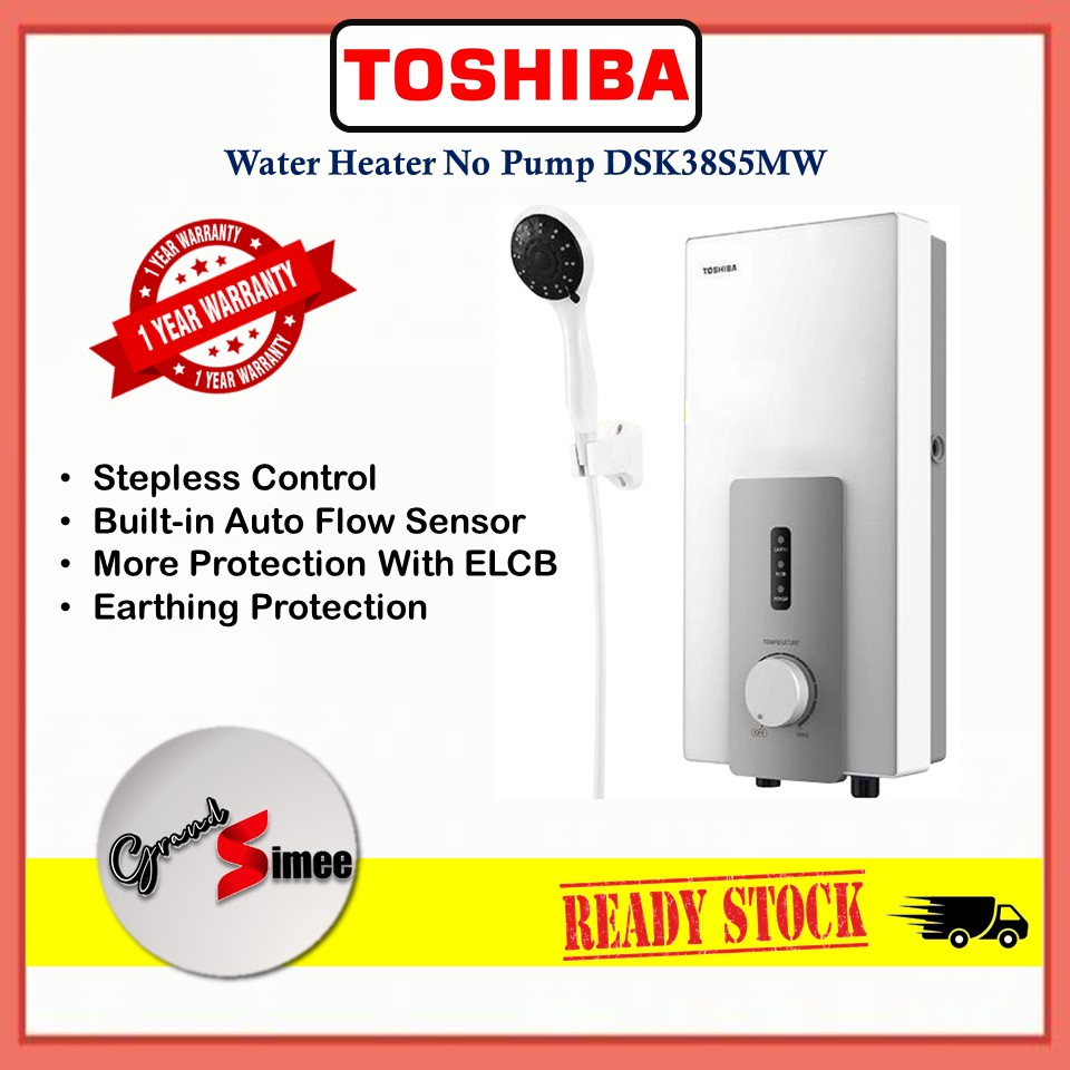 Toshiba Instant Electric Water Heater No Pump DSK38S5MW