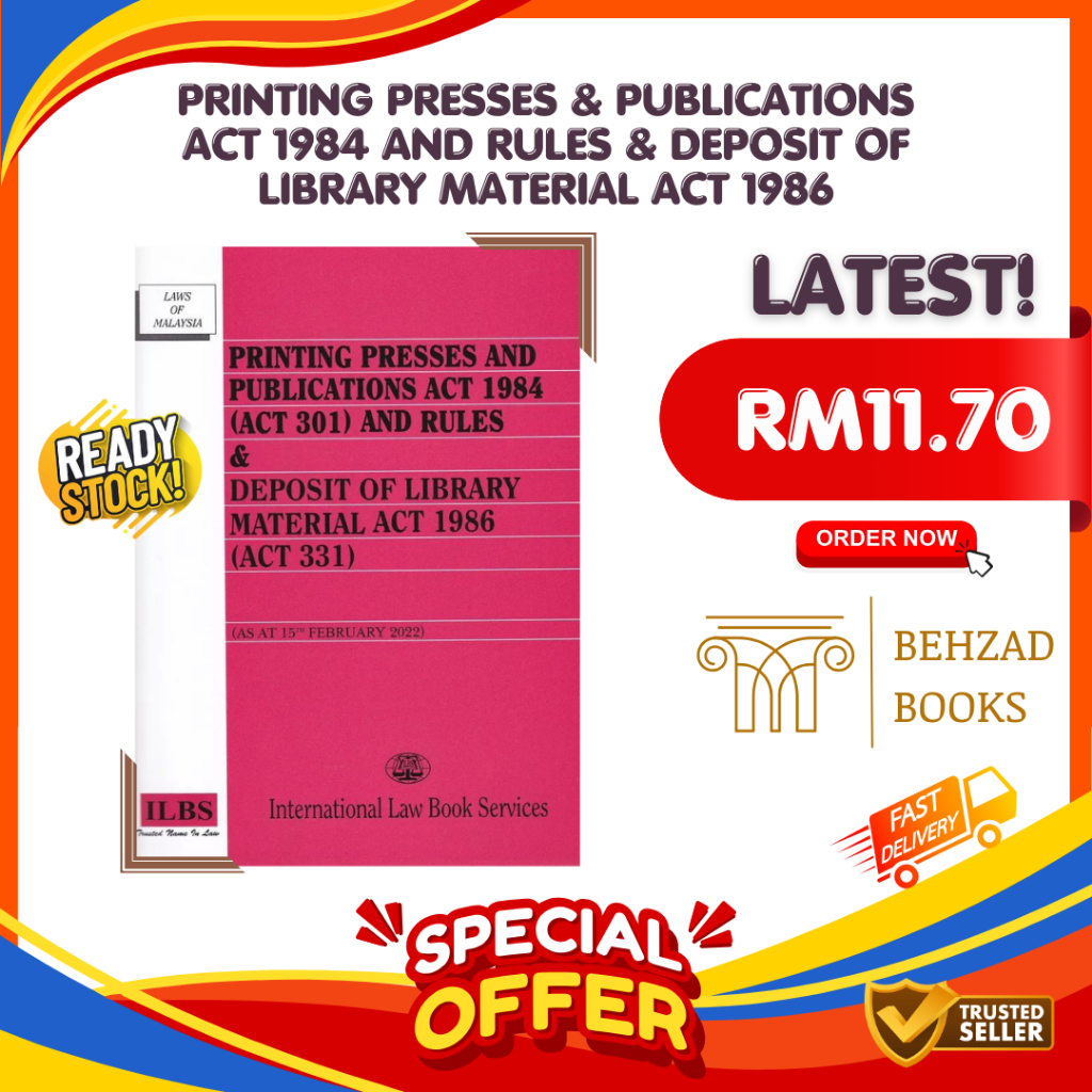 [15th February 2022] Printing Presses & Publications Act 1984 and Rules & Deposit of Library Material Act 1986 - ILBS