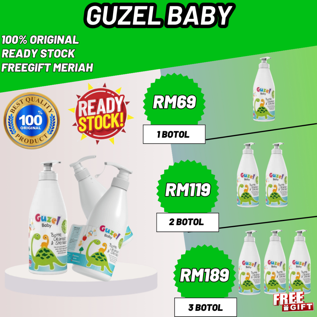 【100% ORIGINAL+FAST SHIPPING】Guzel Baby Bottle Cleanser & Sterilizer 500ML | DIRECT HQ 100% ORIGINAL