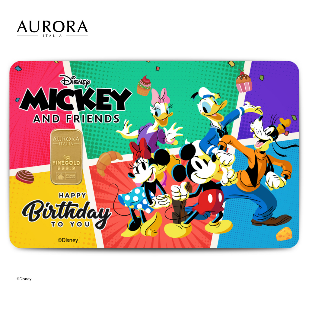 DISNEY X AURORA ITALIA (1g) 999.9 Mickey & Friend Happy Birthday Limited&hellip;