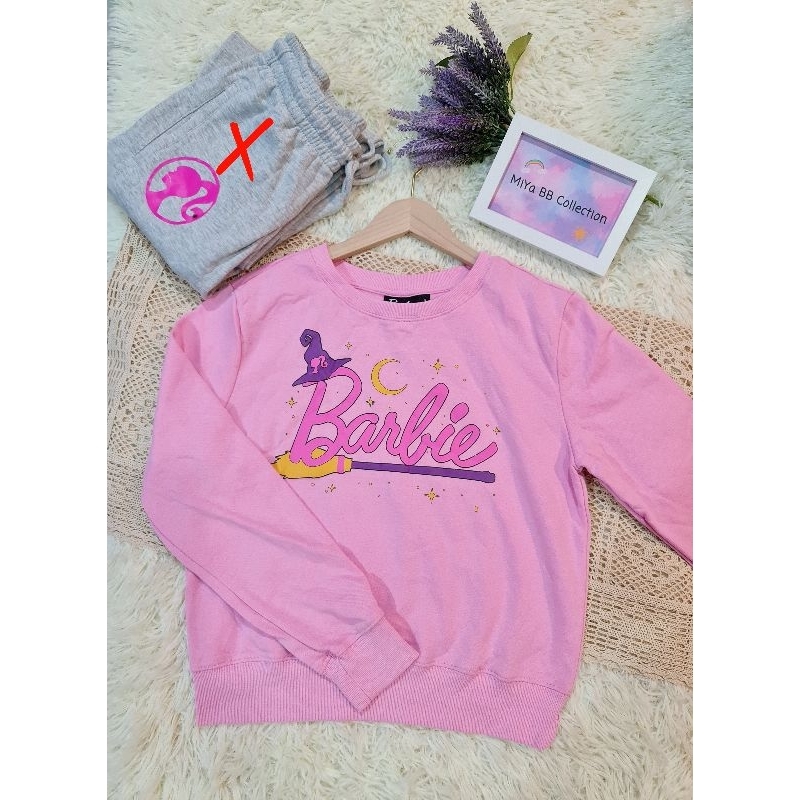 Barbie Woman Sweatshirt Pink Sweater Long Sleeve Shirt Baju Perempuan Dewasa 芭比卫衣