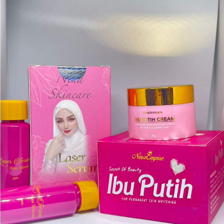 Ibu Putih Cream 35G / Laser Serum 2 Botol by NinaSkincare (Ready Stock)