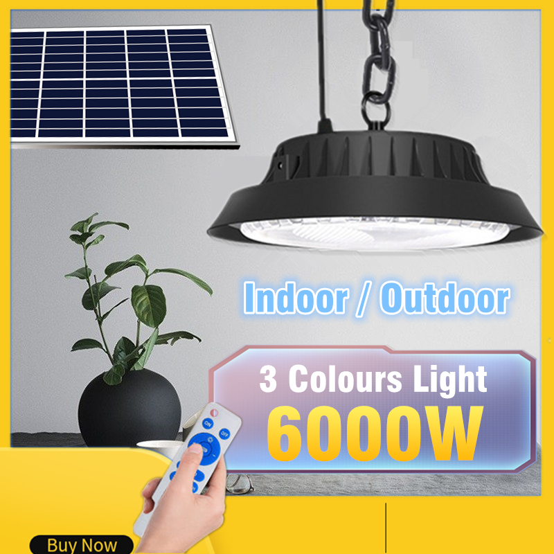 SolarTiger Pendant Light 6000W Solar Light LED Lampu Solar Outdoor Lighting 3 Colours Indoor