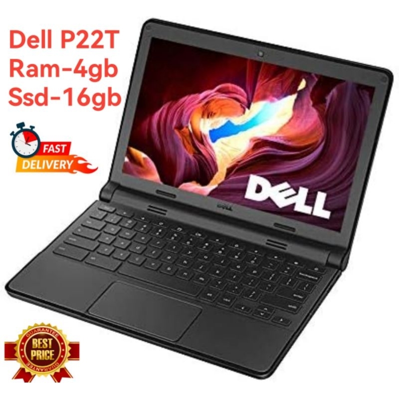 Dell Chromebook P22T || Intel Celeron N2840 || RAM 4GB SSD 16GB || Play Store Ready