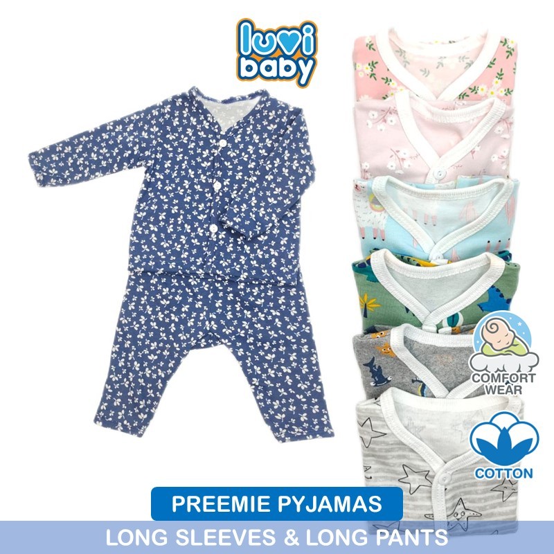 Luvi Baby Premature Clothing Baby Long Sleeve Long Pants Set Baju Pramatang Baby baby Pemature Baby Clothes 手套脚套