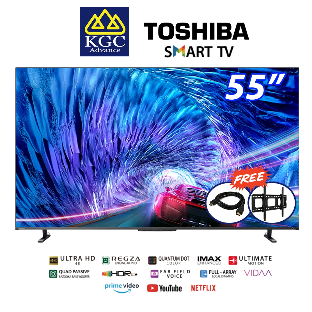 Toshiba 55" Quantum 4K 144Hz Direct LED Gaming Smart TV Televisyen 55Z670MP [Free Bracket + HDMI Cable]