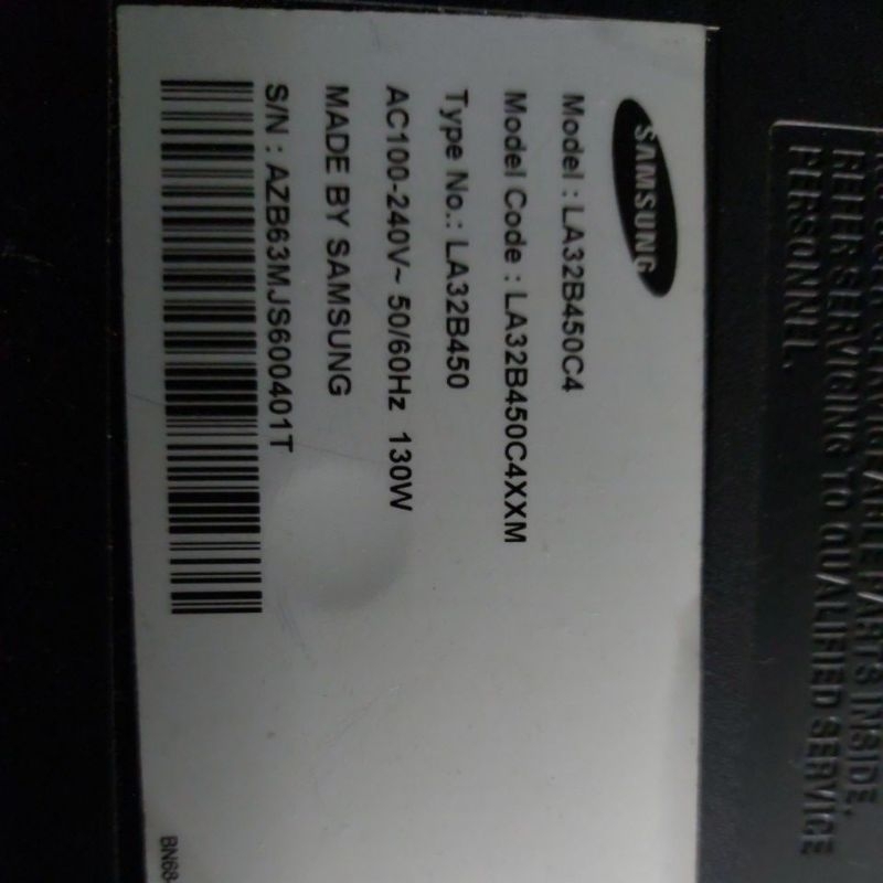 TV SAMSUNG LA32B450C4 - PB: BN44-00260A - MB: BN41-01162A - TCON: 320AP03C2LV0.2