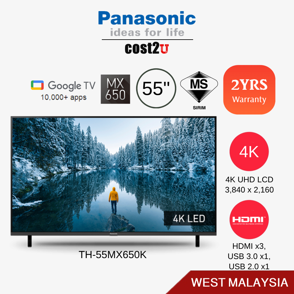 Panasonic MX650 (50"/55") LED 4K HDR Google TV | TH-50MX650K TH-55MX650K (Android Television Televisyen 电视机 Smart TV)