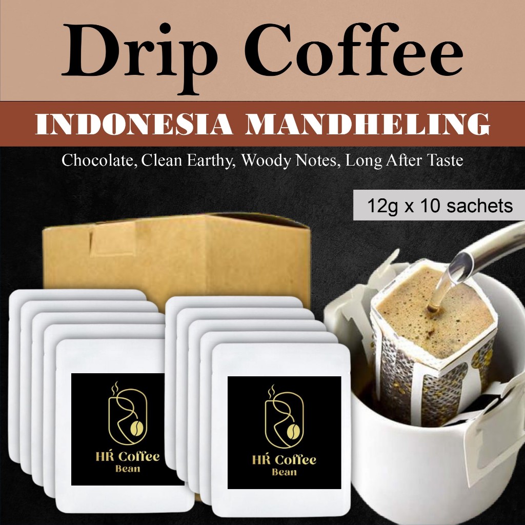 HRCOFFEEBEAN - Coffee Drip Bag (Indonesia Mandheling) Premium Arabica Coffee / Filter Coffee / Coffee Bag / Kopi