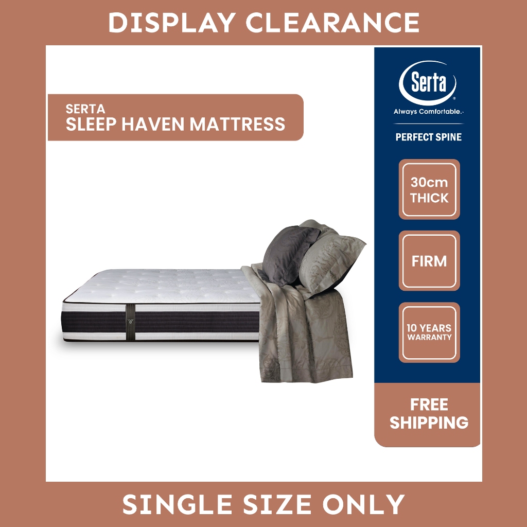 *CLEARANCE* Serta Perfect Spine SLEEP HAVEN Mattress (12 inch), 5-Zone Pocket Spring (King, Queen, Super Single, Single)