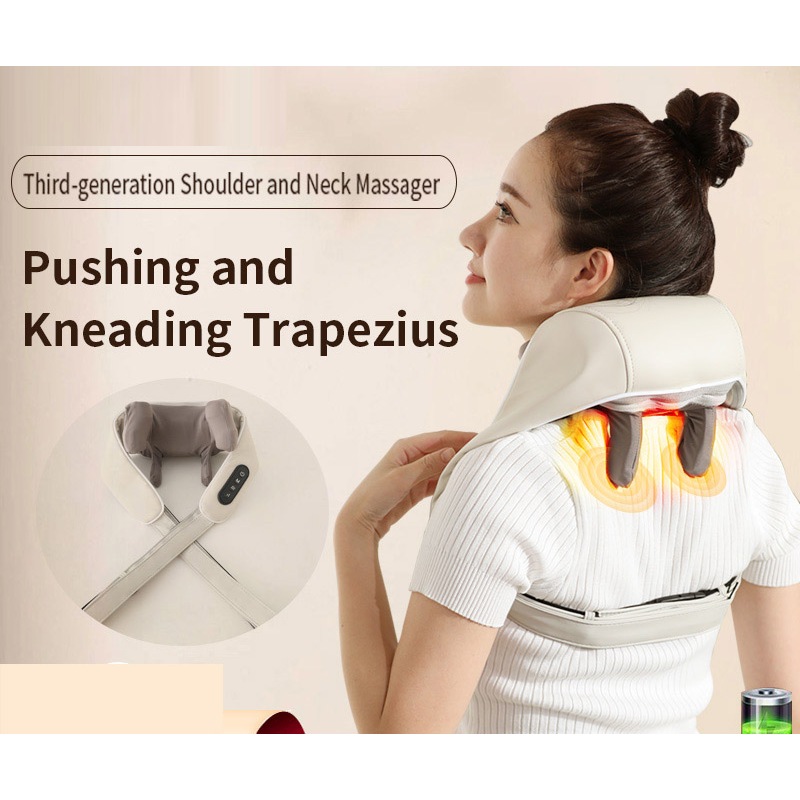 Multi Angle Neck Shoulder Massage Wireless Adjustable Body Massager Clamp Kneading Trapezius Muscle Relax Neck Massager