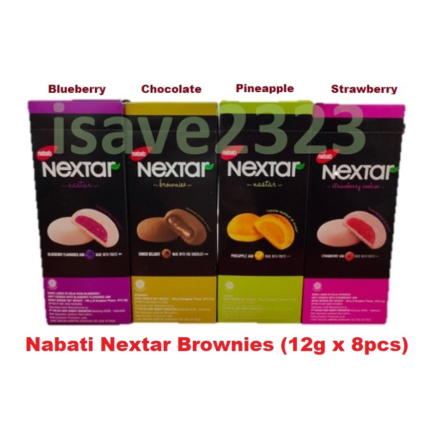 Nabati Nextar Brownies (12g x 8 Pieces) - Chocolate / Pineapple / Strawberry / Blueberry
