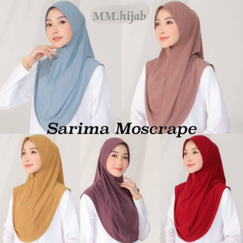 Tudung Sarung Moscrepe Sarimah Plain Instant READY STOCK SIZE S M L