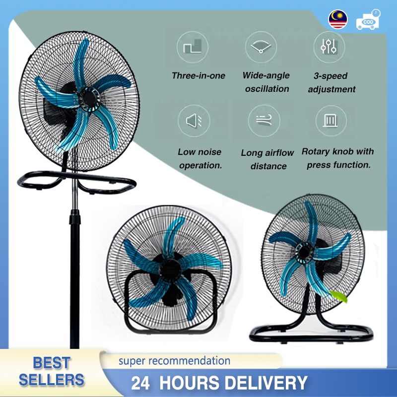 kipas industri stand Household 3 Speed Mode industrial Fan 3in1 kpas industri stand fan18 Inch 5 Blades RM