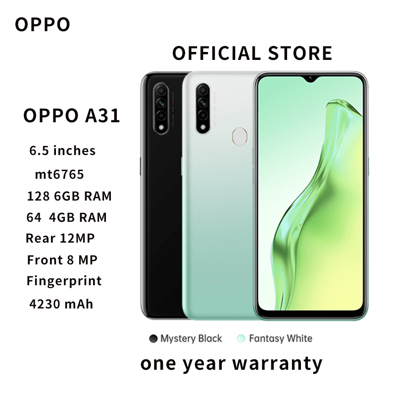 Oppo A31 (6GB RAM + 128GB ROM) 6.5 Inch 12MP LTE - 1 Year Warranty Original SmartPhones Free Full SET