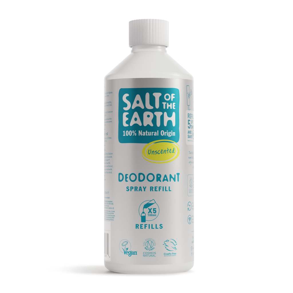 Salt of the Earth, Natural Deodorant Spray (Unscented) Refill 500ml