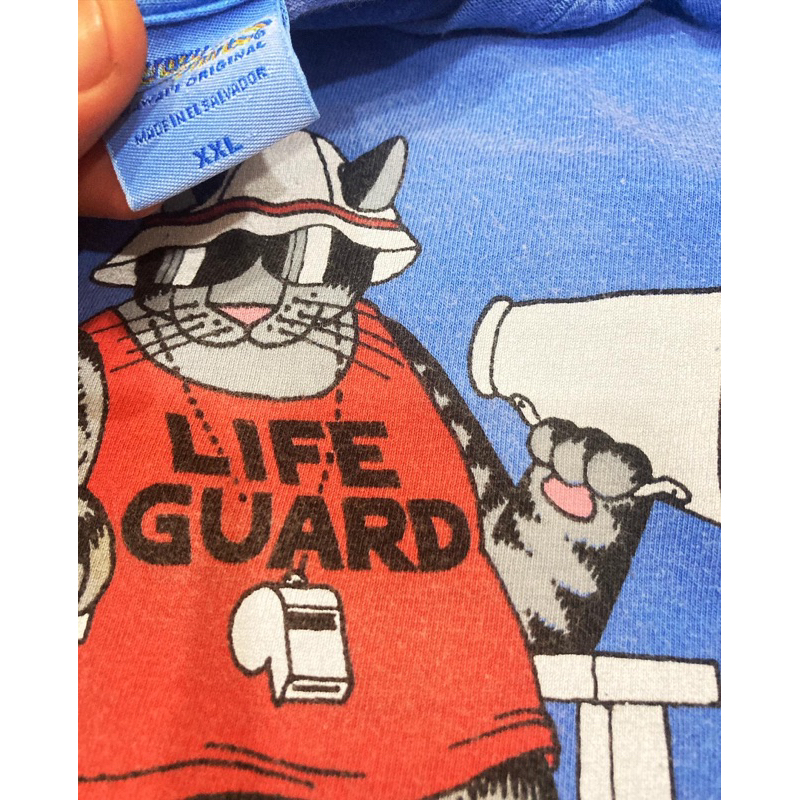 ‼️CrazyShirts Life Guard Kucing Gemok Blue Tee Shirt‼️