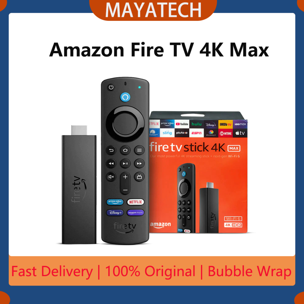 (ready stock)Fire TV Stick 4K Max streaming device, Wi-Fi 6, Alexa Voice Remote (includes TV controls)