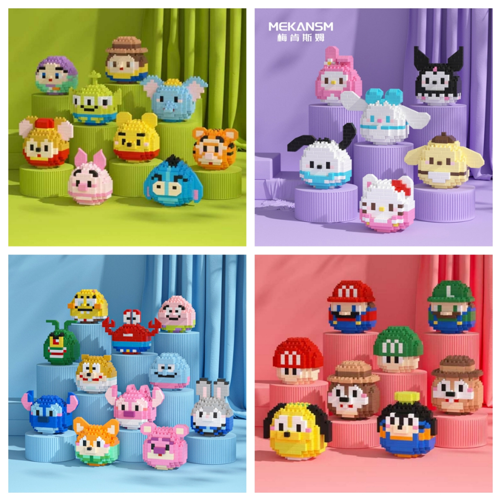 🇲🇾DIY Mini Damo Egg Building Block Brick Cartoon Toys Gift 达摩蛋微颗粒积木 摆件玩具礼物Puzzle Connection Blocks