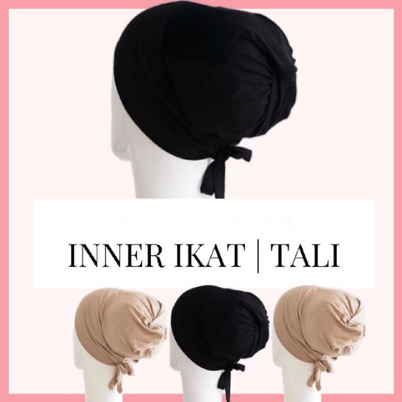 inner SnowCap Tali bergetah kain cotton indonesia anak tudung wanita dusty pink