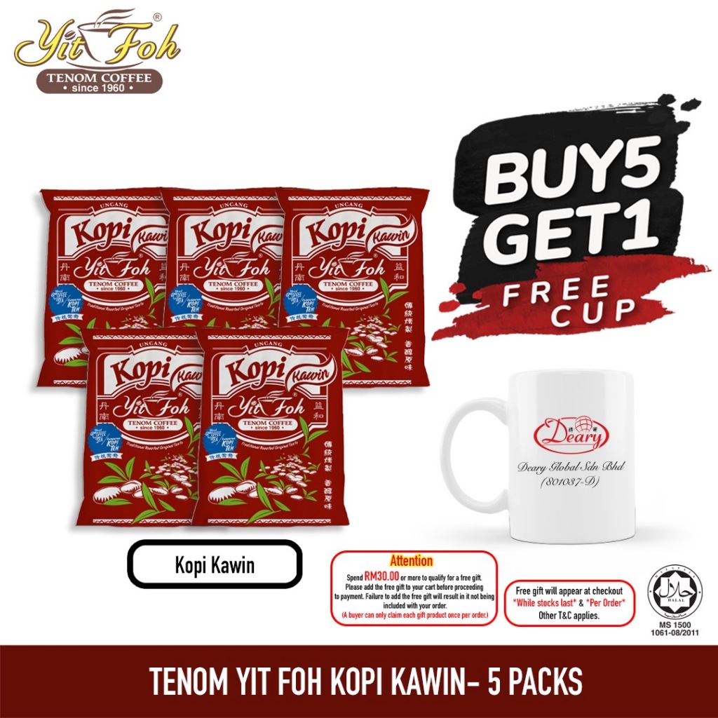 Tenom Yit Foh Kopi Kawin 沙巴著名咖啡 (Bundle Of 5) [Add-On 1 Deary Ceramic Mug]