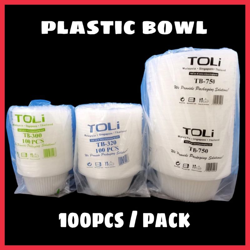 Toli Plastic Bowl / Mangkuk Plastik / Mangkuk Bubur / Mangkuk Laksa