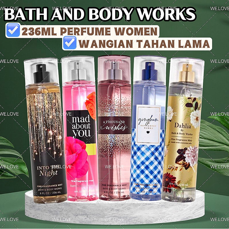236ML Bath And Body Works Body Mist Women Fragrance Mist Minyak Wangi Perempuan Tahan Lama Perfume BBW Body Mist