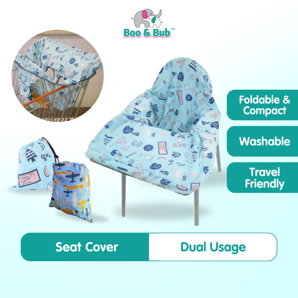 Boo&Bub High Chair Cover | Washable Shopping Cart Cover | Trolley Cover Baby HighChair
