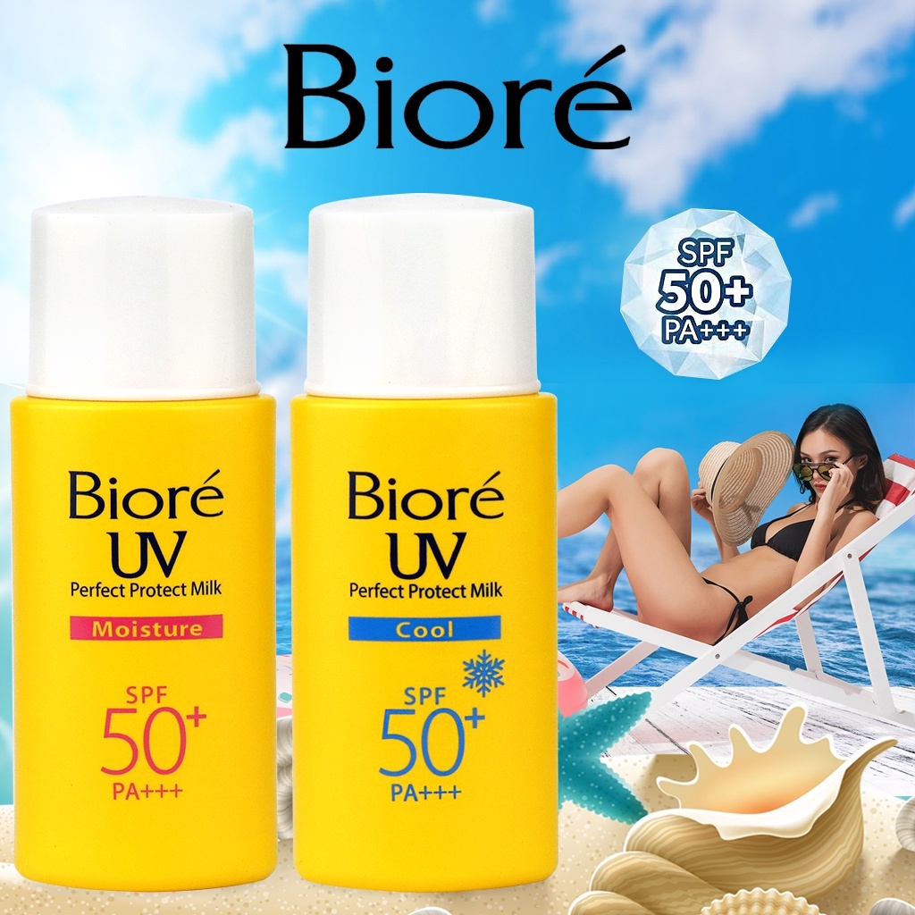 Biore UV Perfect protect Milk Cool / Moisture SPF 50+ PA+++ Daily Sunscreen 25ml