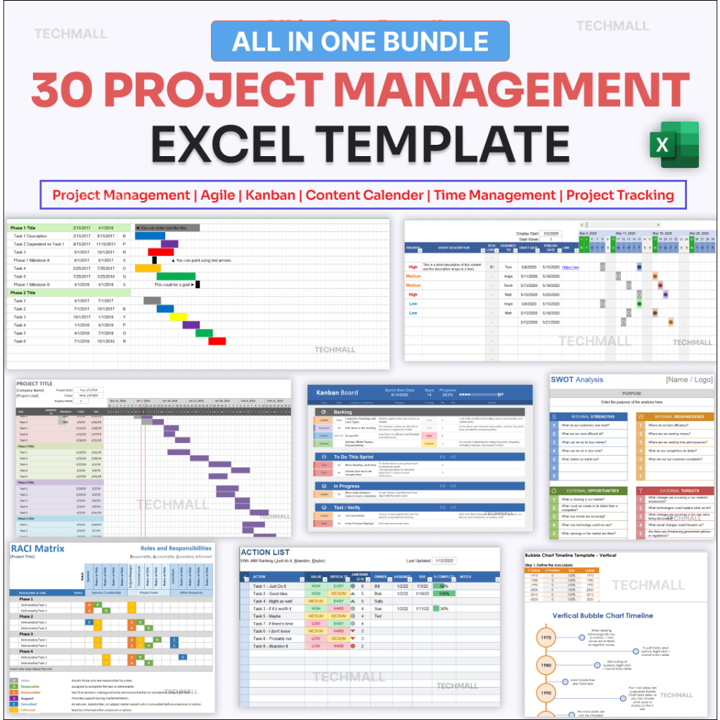 30 Project Management Excel Templates for Agile, Scheduling, Tracking & More