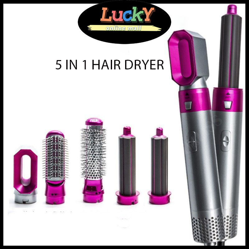 [LUCKY]5 IN 1 Hair Styling Comb Airwrap Hair Curler Hair Dryer Hair Blower Curling Curly Pengering Rambut