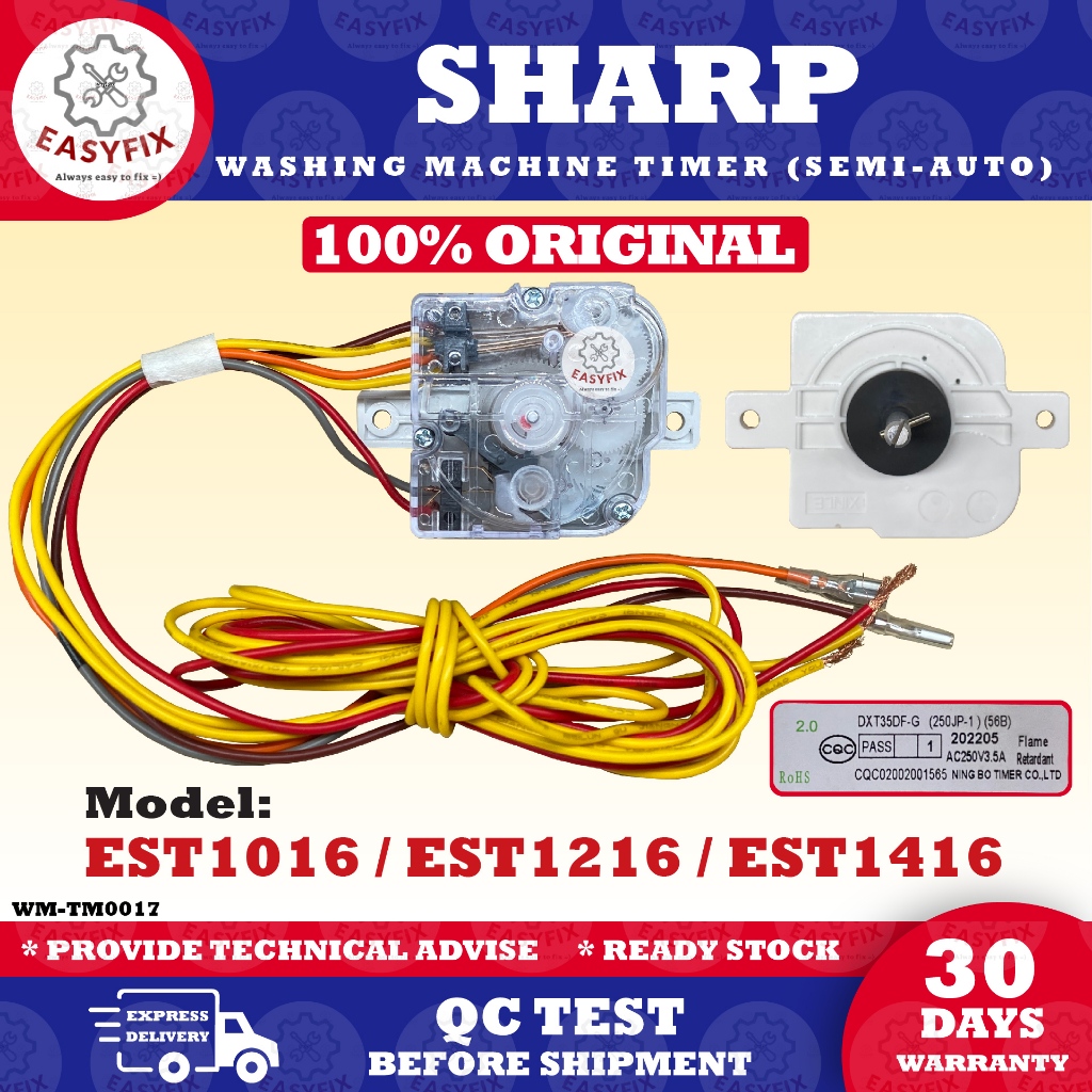 (100% ORIGINAL) EST1016 / EST1216 / EST1416 SHARP WASH TIMER DXT35DF-G WASHING MACHINE SEMI-AUTO TIMER MESIN BASUH