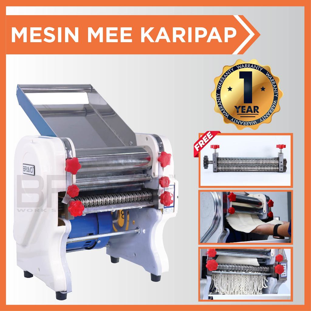 Noodles Maker Machine Dough Roller Machine Noodle Pasta Maker Machine Mesin Mee Karipap Mesin Buat Pasta [8 Inch Roller]