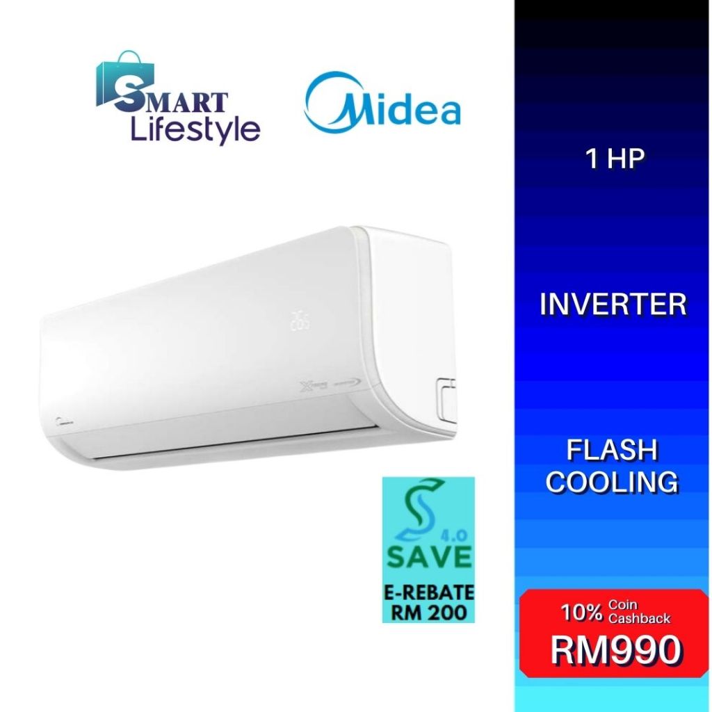 《Save 4.0》Midea 1HP R32 Inverter Air Conditioner MSXS-10CRDN8 1.0HP