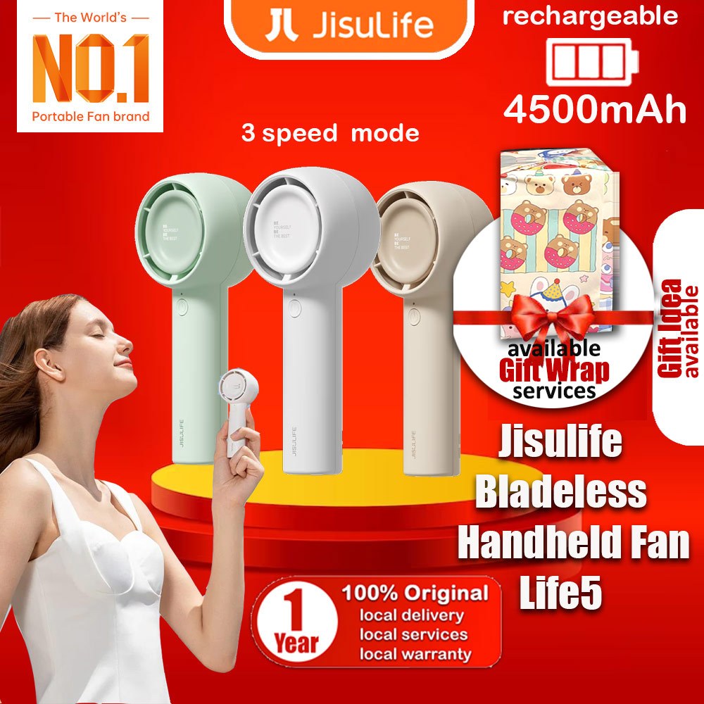 Jisulife Turbo Strong Wind Portable Fast Charge Rechargeble Small Hidden Blade Handheld Mini Fan Handfan Bladeless Fan