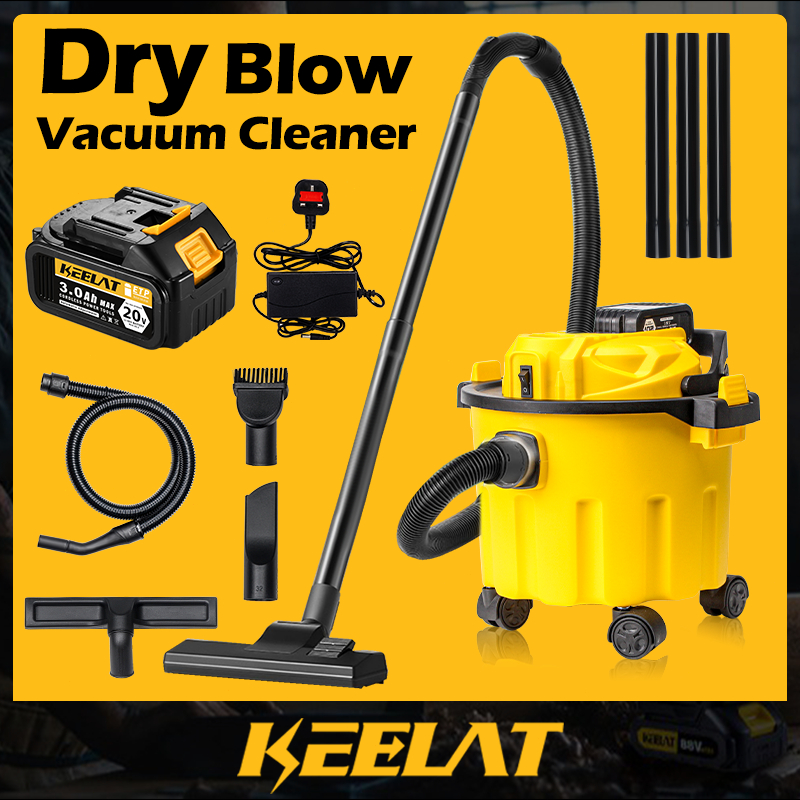 KEELAT Wireless Vacuum Cleaner 10L Bucket Type Handheld Dry 2 In1 Vacuum Cleaner and Blower Home Lithium Battery