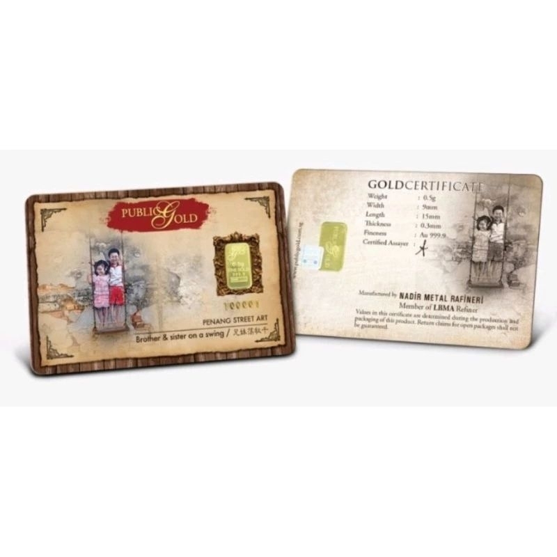 Public Gold Bullion Bar 0.5g (Au 999.9) - PENANG STREET ART