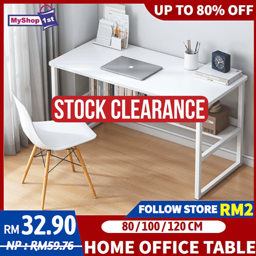 Computer Table Student Study Desk Simple Modern Writing Desk Meja Jepun Living Room Furniture Double Layer School Office