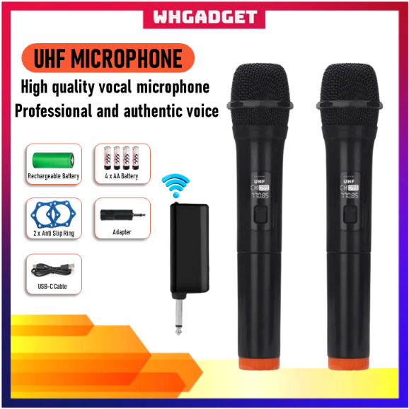 UHF Wireless Microphone Wireless Karaoke Microphone Dynamic Mikrofon Tanpa Wayar Wireless Mic Professional Microphone