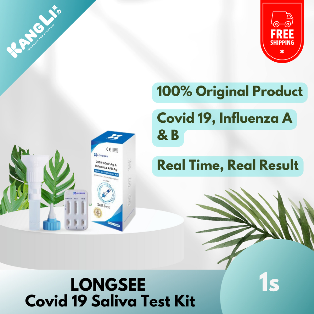 Longsee COVID-19 & Influenza A/B 3in1 Saliva Test Kit 1s (EXP:04/7/2026)