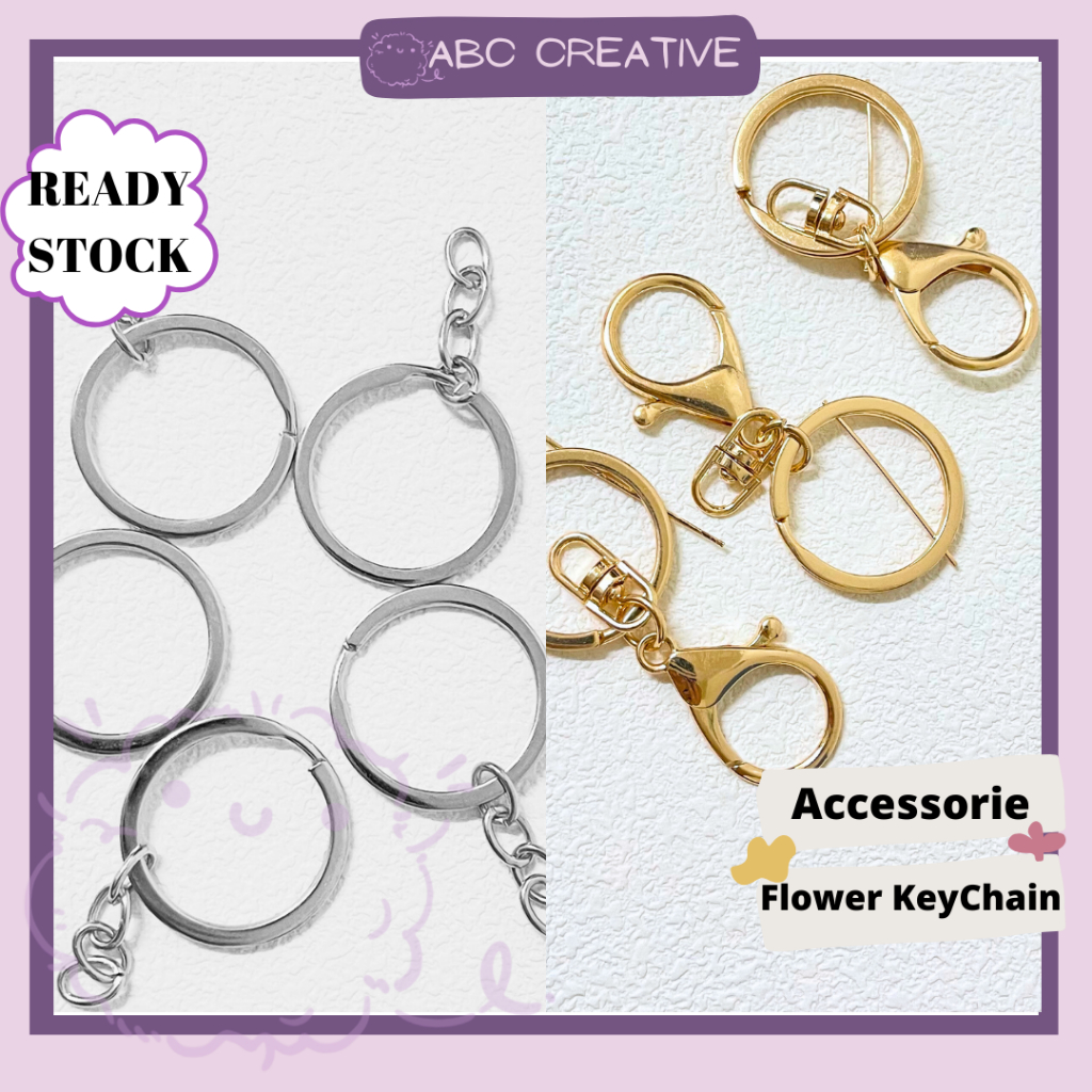 DIY Key Chain Accessories Silver Colour / Gold Colour - Aksesori Gantungan Kunci DIY Warna Perak/Warna-Warni Emas