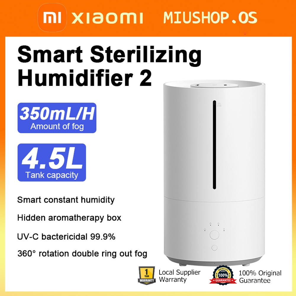 Xiaomi Mijia Smart Antibacterial Air Humidifier 2 4.5L Rotating Mist Lower Noise Diffuser Essential Oil Mist Humidifier