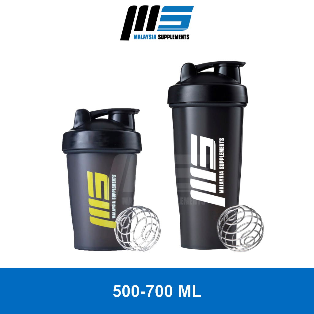 MS Protein Shaker Bottle 500-700ml (With Spring Ball) - Workout Gears, Storage, Whey, Accessories