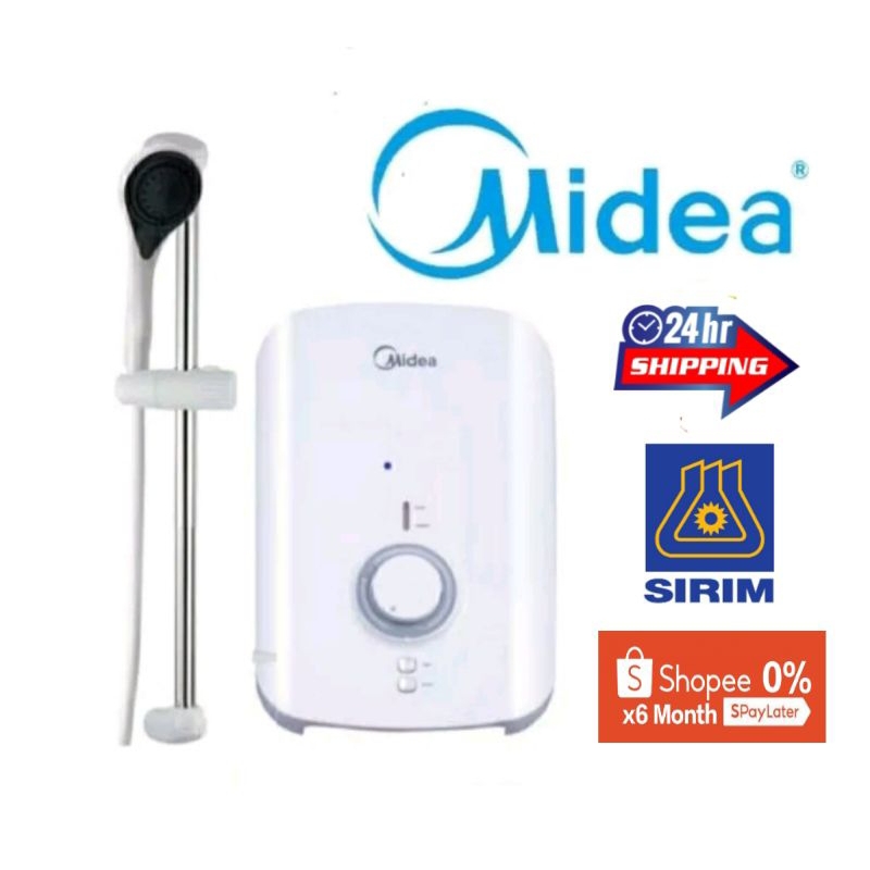 Midea Water Heater Hot Shower Instant Water Heater Non Pump Sirim Approval Tested MWH38Q